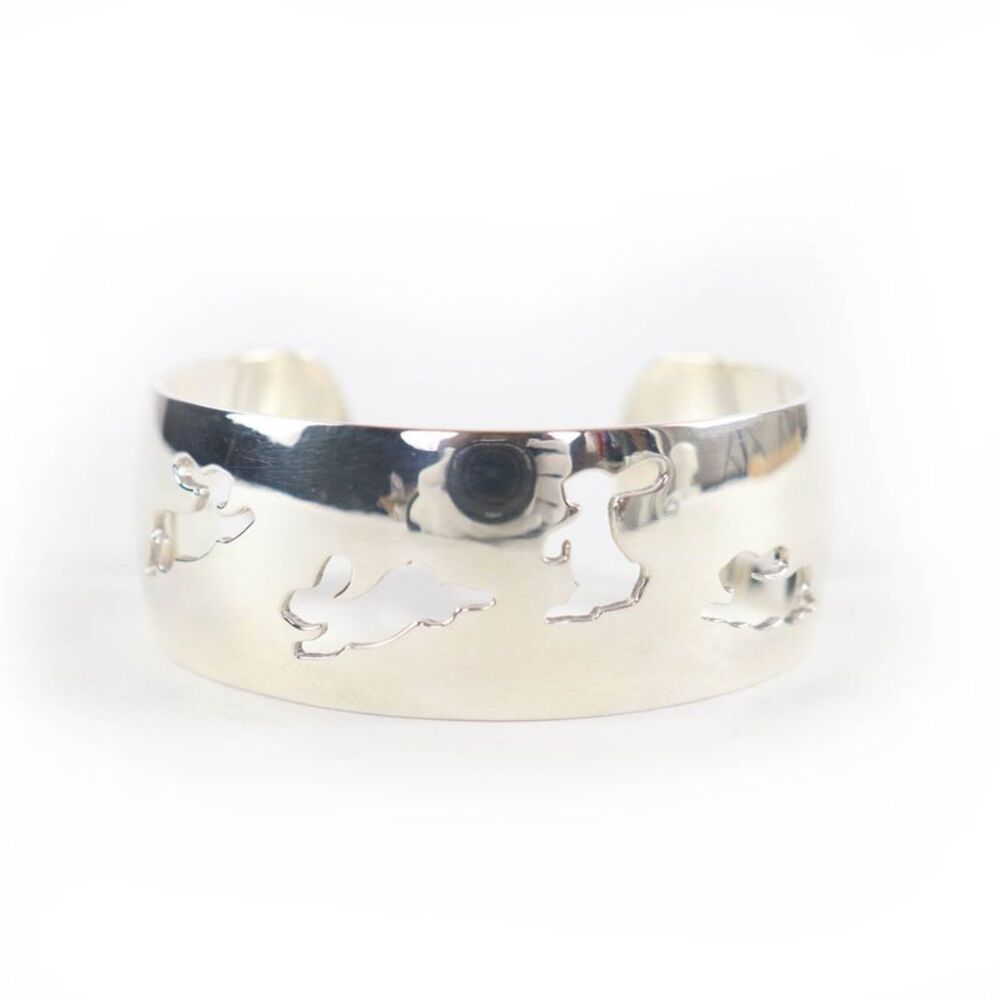 Hermès Rabbit Motif Silver 925 Bracelet - Picture 1 of 6